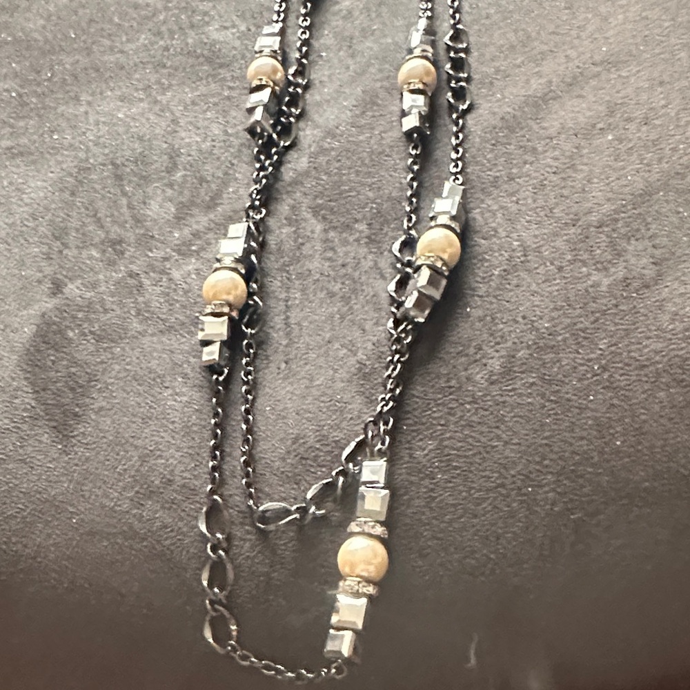 Black and Gold Multi-Strand Beaded Necklace - Women Jewelry